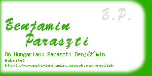 benjamin paraszti business card